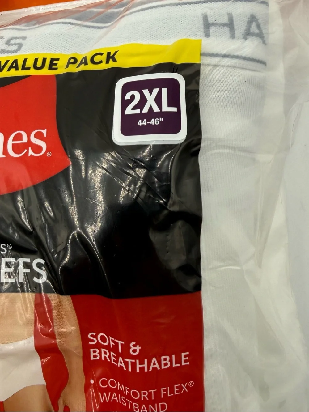 Hanes White Men's Tagless Briefs 2XL Value Pack (9-Pack)